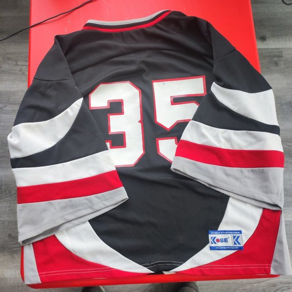 Morden Hawks hockey jersey black red white Kobe sportswear - Picture 4 of 7